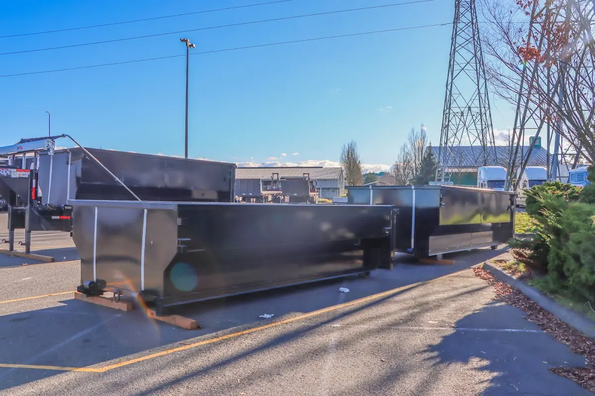 Roll-off dumpster ready for waste disposal at job site for Roll Off Dumpster Rental in Eufaula
